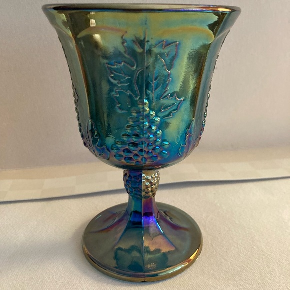 Vintage Carnival Glass Goblet Harvest Grape - Picture 5 of 9